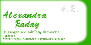 alexandra raday business card